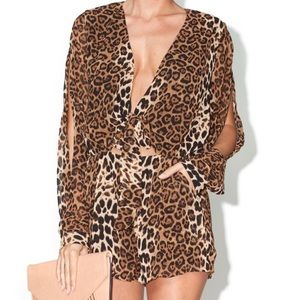 Cotton Candy Large Leopard Print Romper